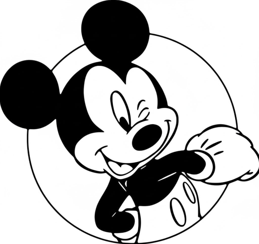 Lustiger Mickey Ausmalbild