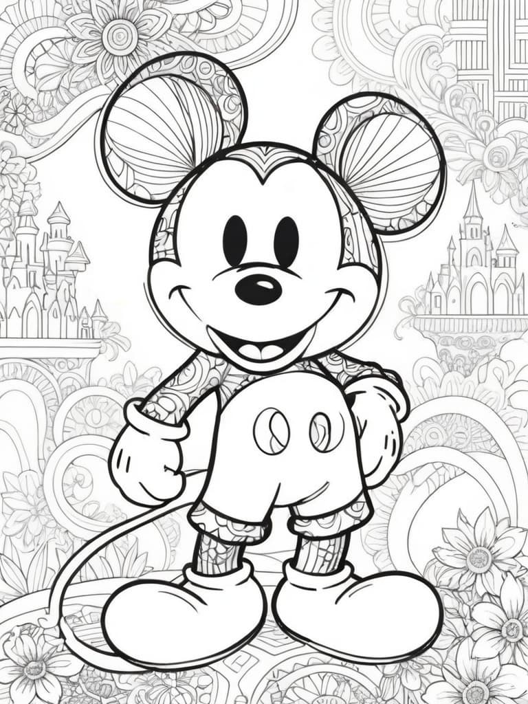 Mickey mit Details Ausmalbild