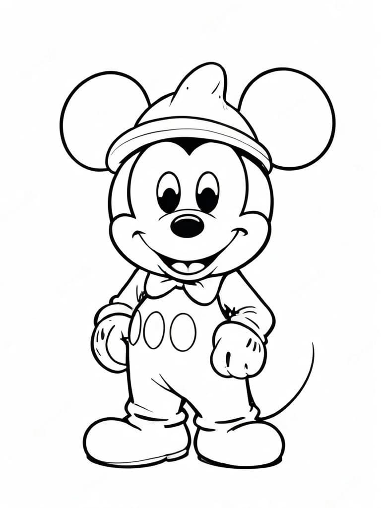 Mickey mit Hut Ausmalbild