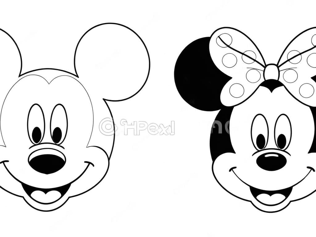 Mickey und Minnie Ausmalbild