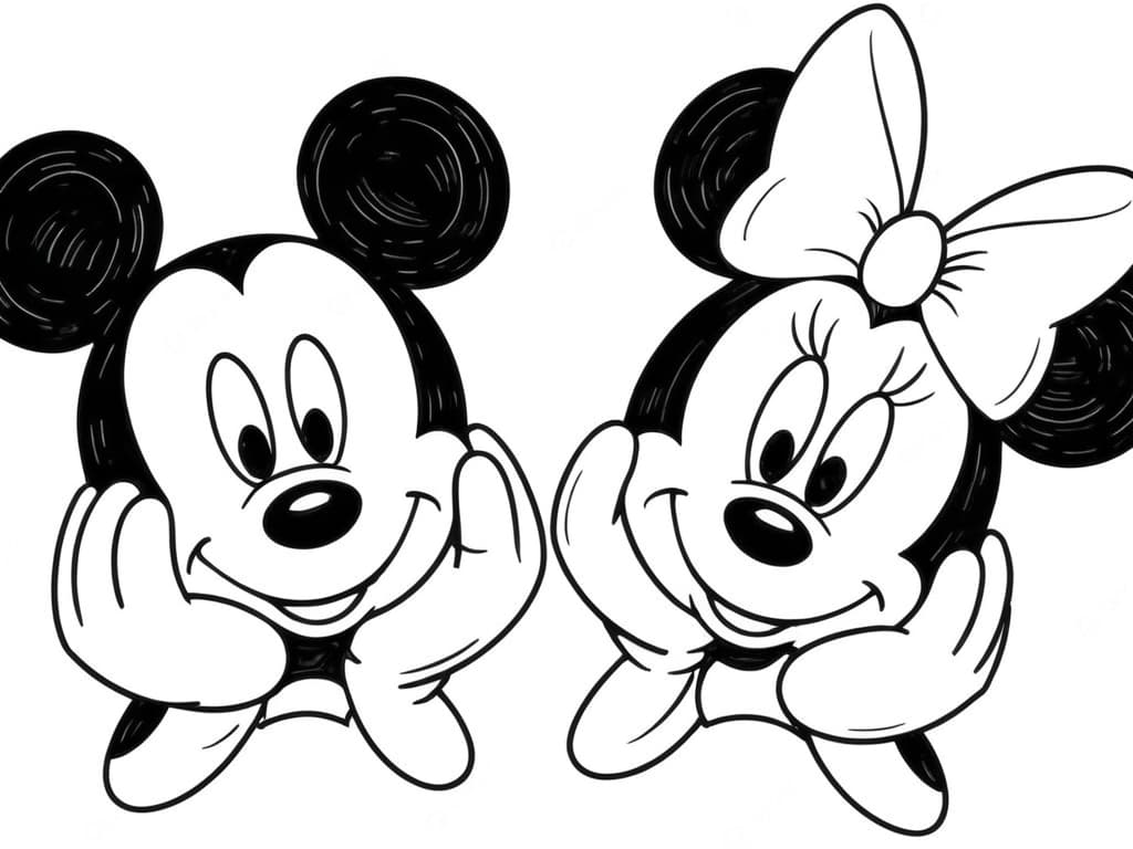 Mickey und seine Freundin Minnie Ausmalbild