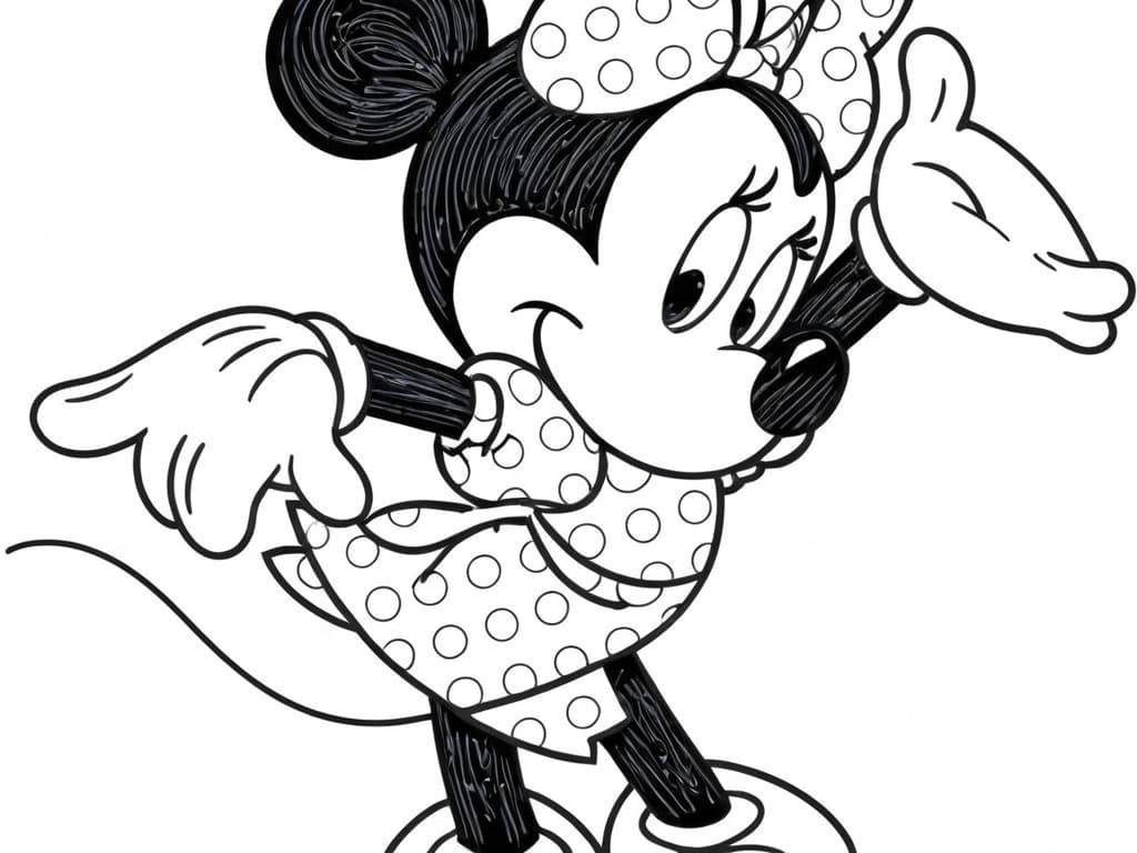 Minnie im Kleid Ausmalbild