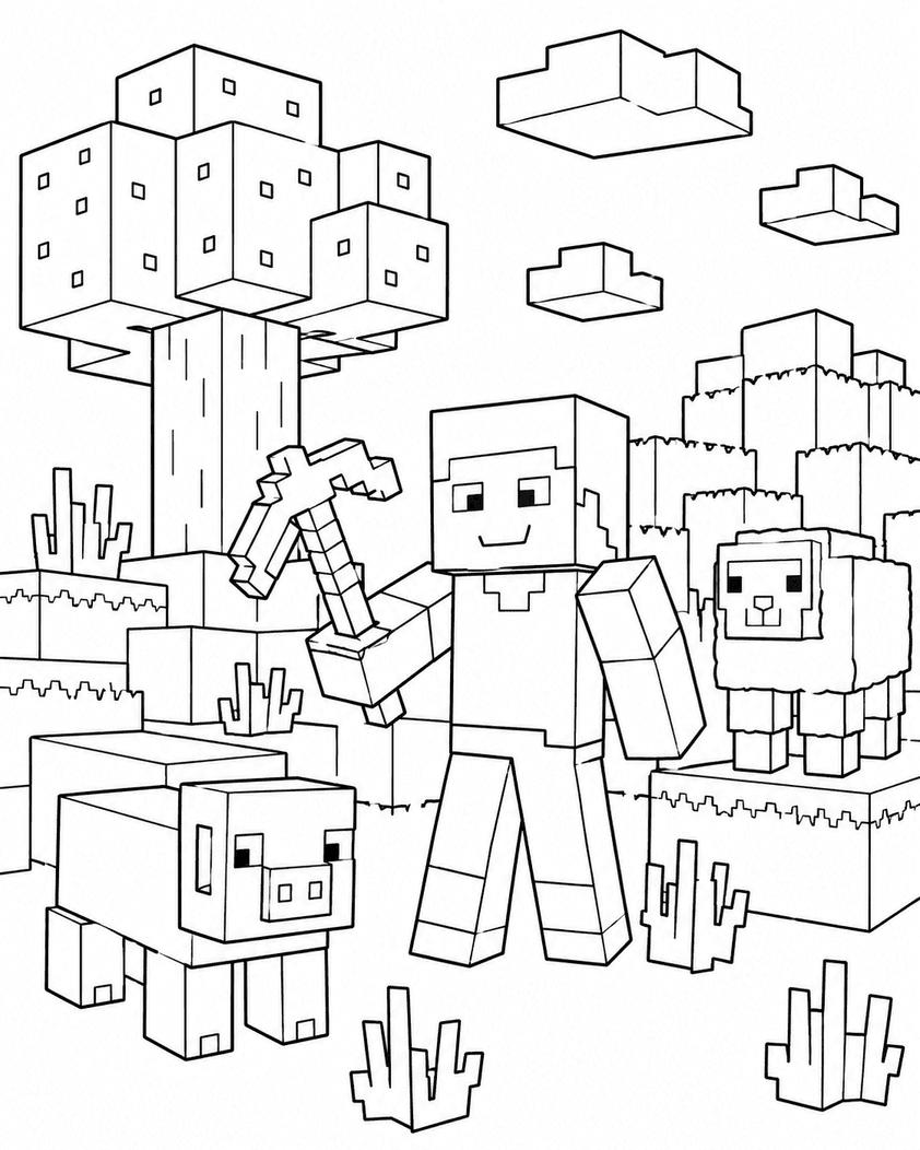 Minecraft Ausmalbild