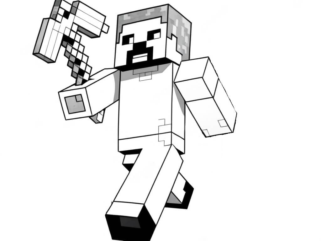 Minecraft Axt Ausmalbild
