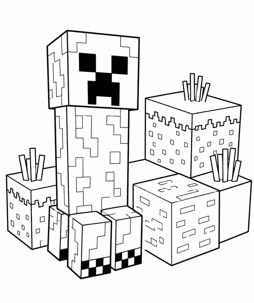 Minecraft Creeper Ausmalbild