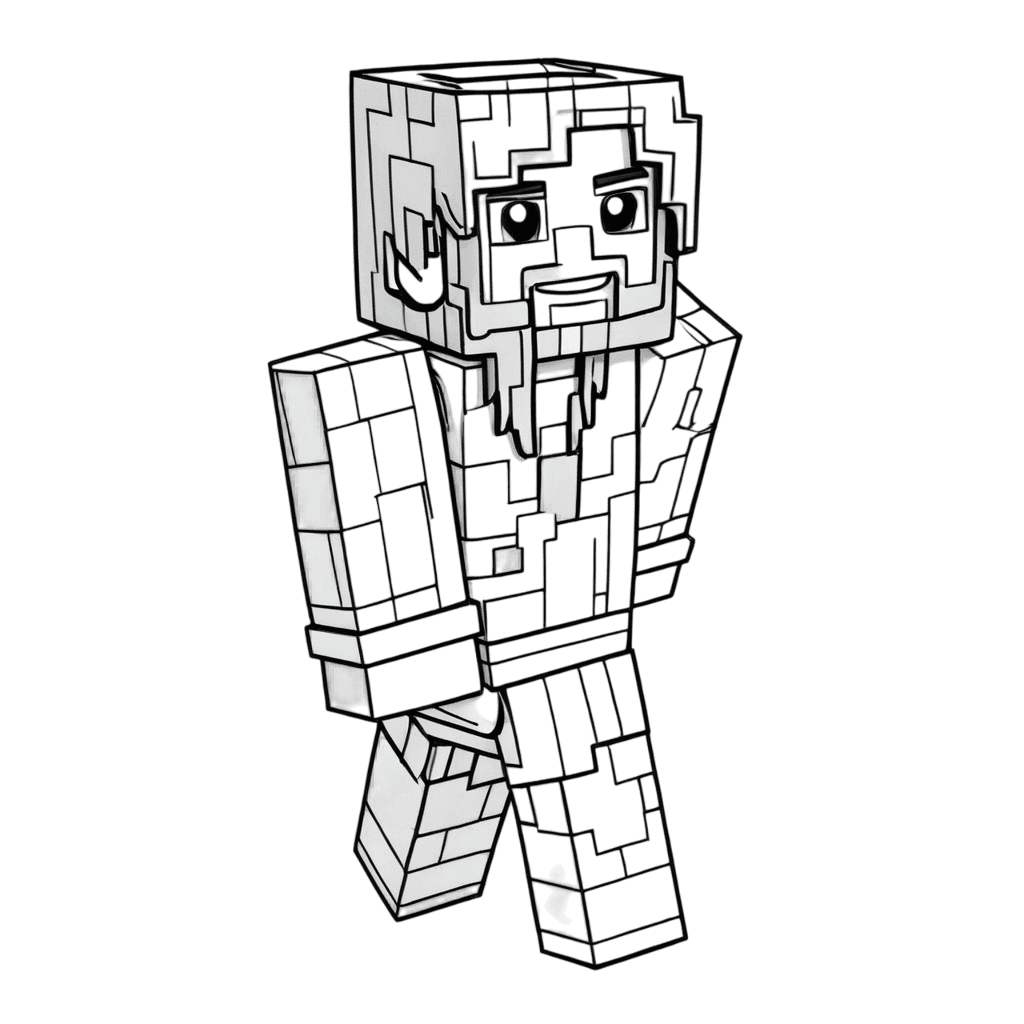 Minecraft Jesus Skin Ausmalbild