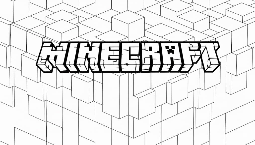 Minecraft Logo Ausmalbild