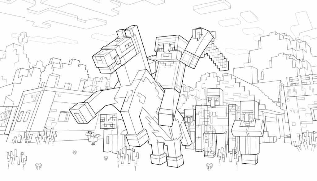 Minecraft Pferd Ausmalbild