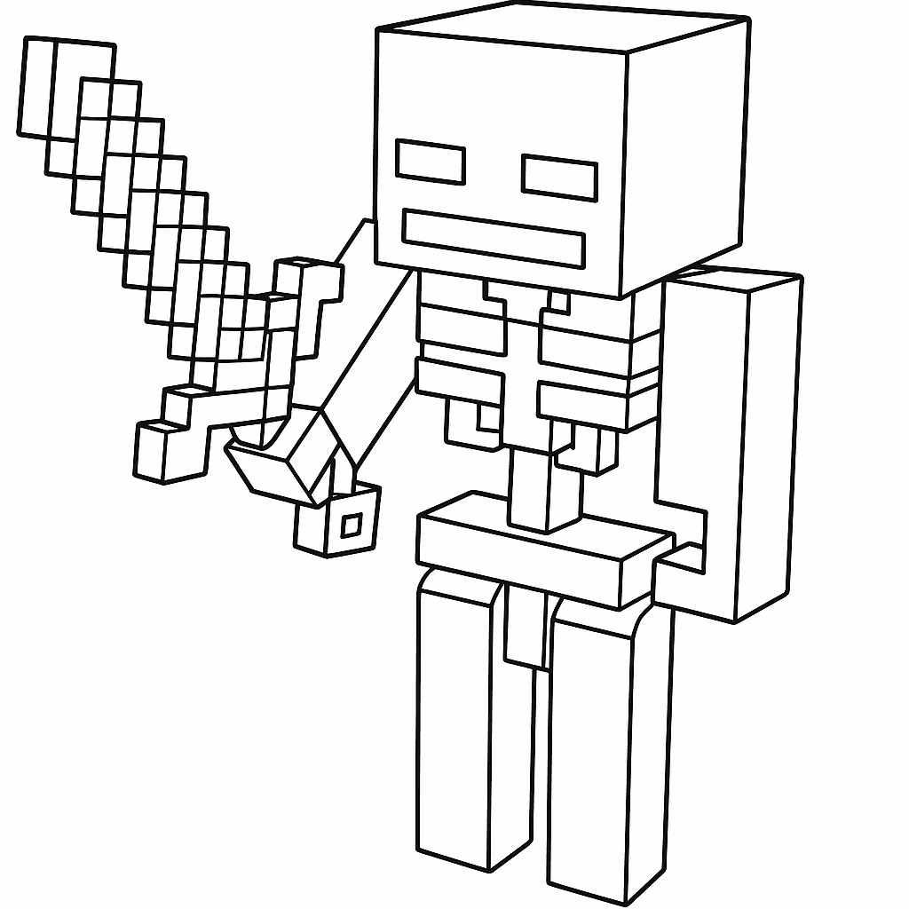 Minecraft Skelett Ausmalbild