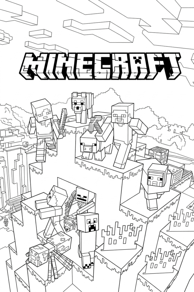 Minecraft Spiel Ausmalbild