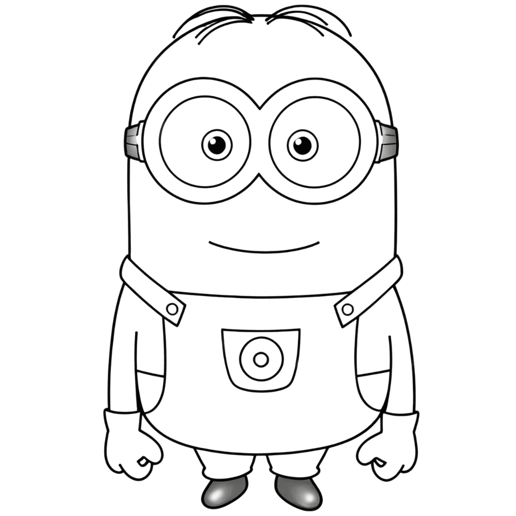 Minion Dave sehr glücklich Ausmalbild