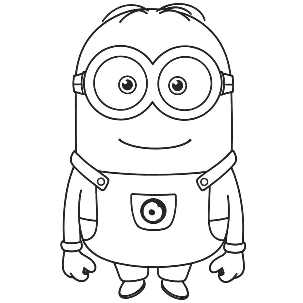 Minion Dave glücklich Ausmalbild
