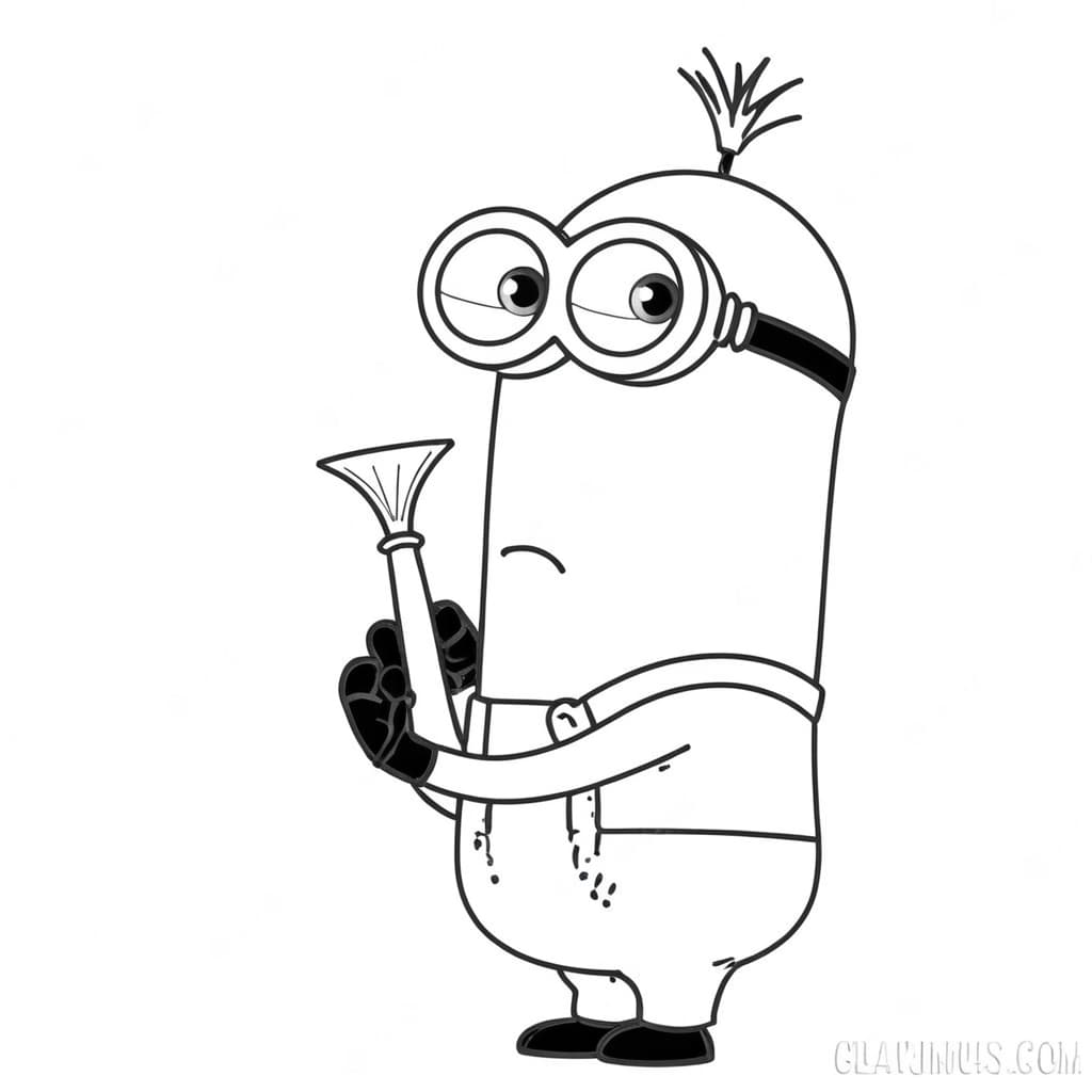Minion Kevin misstrauisch Ausmalbild
