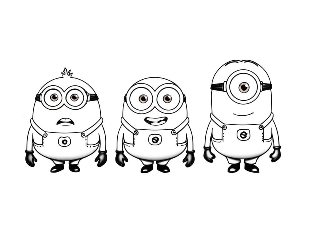 Minions Freunde Ausmalbild