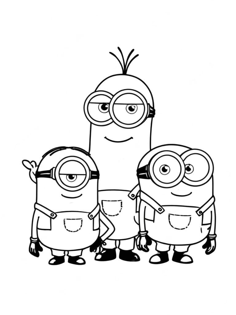 Minions Freunde Ausmalbild