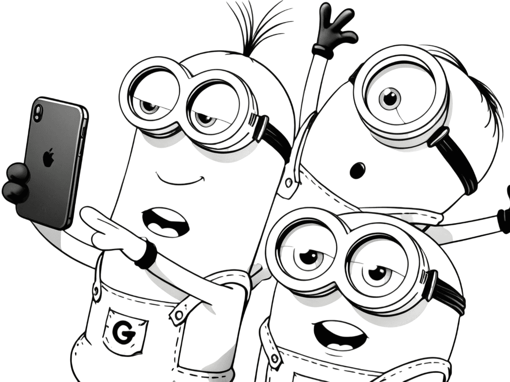 Minions Selfie Ausmalbild