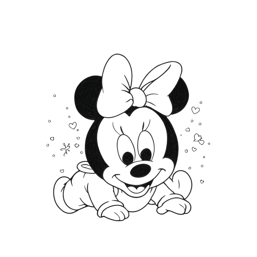 Baby Minnie Maus Ausmalbild