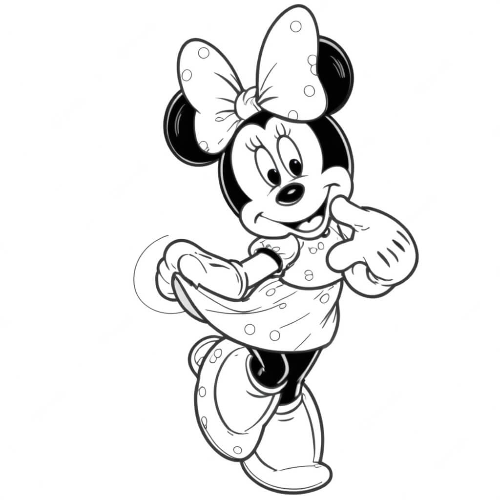 Klassische Minnie Maus Ausmalbild