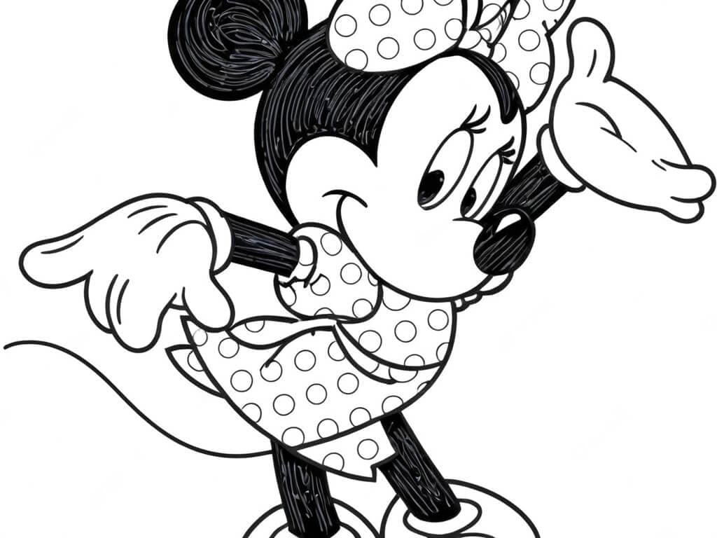 Minnie Maus im Kleid Ausmalbild