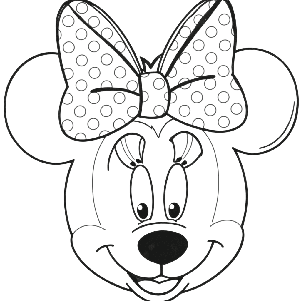 Minnie Maus mit Schleife Ausmalbild