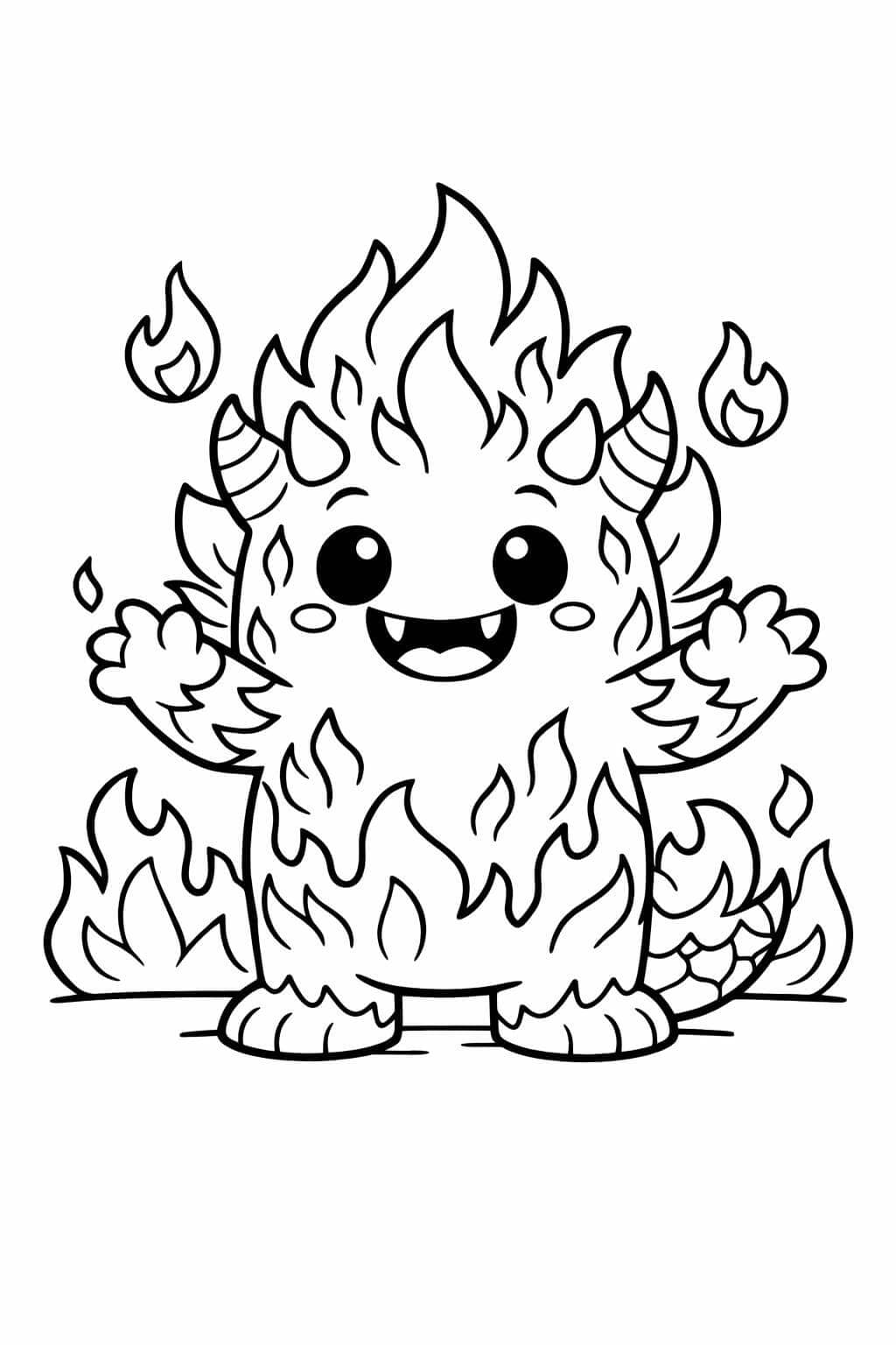Feuer-Monster Ausmalbild