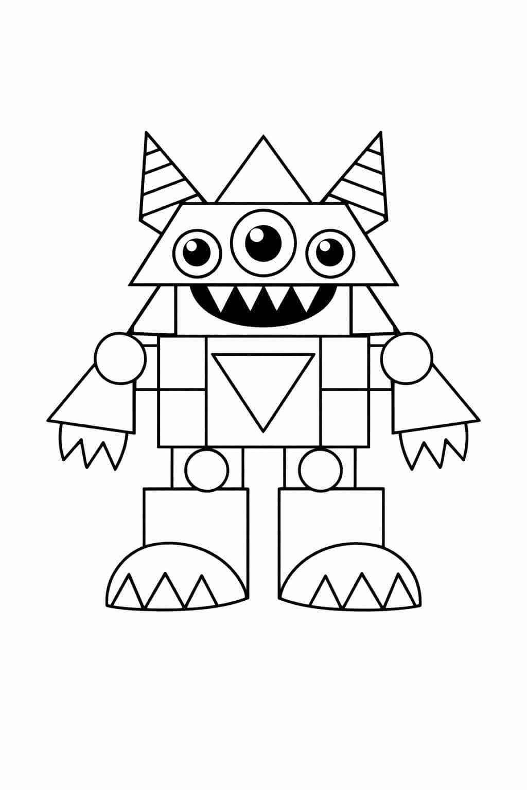 Geometrisches Monster Ausmalbild