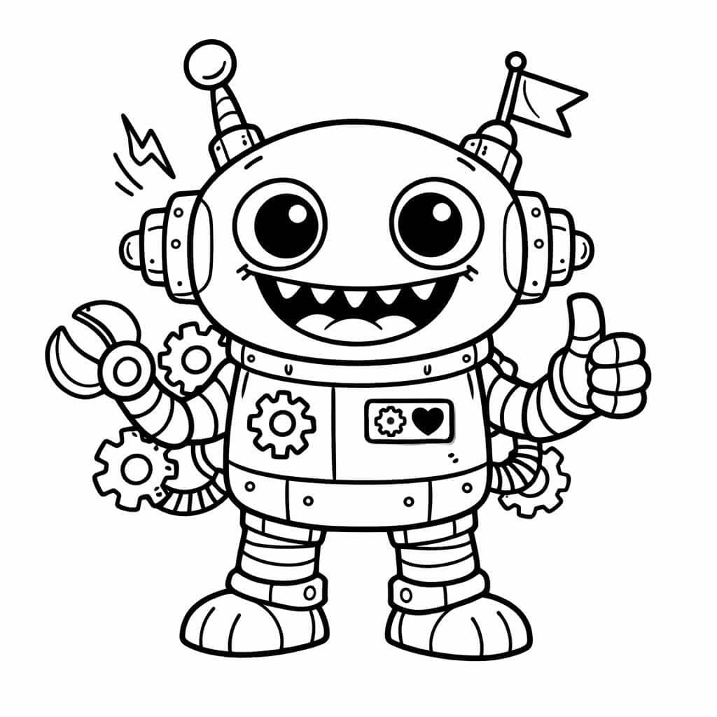 Roboter-Monster Ausmalbild