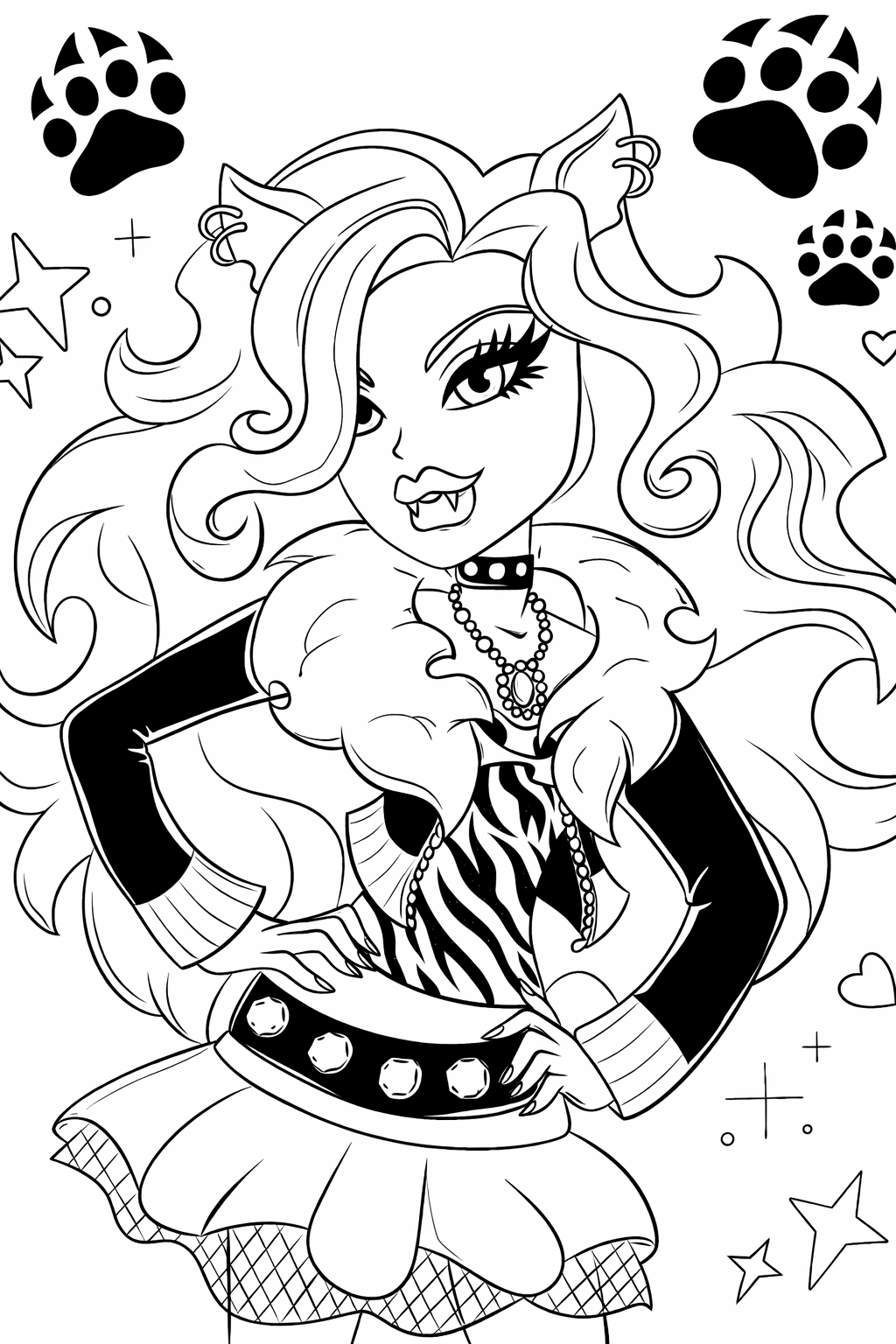 Monster High Clawdeen Wolf Ausmalbild