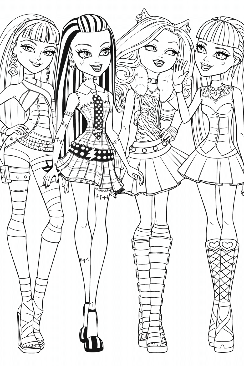 Monster High Gruppe Ausmalbild