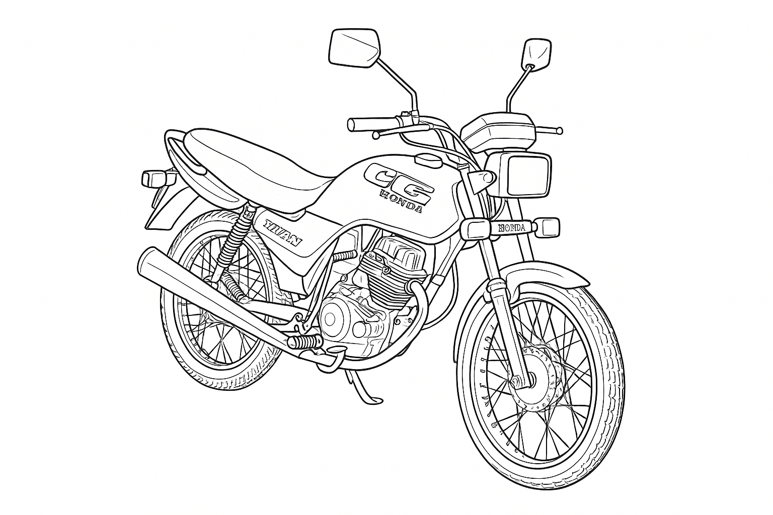 CG 125 Motorrad Ausmalbild