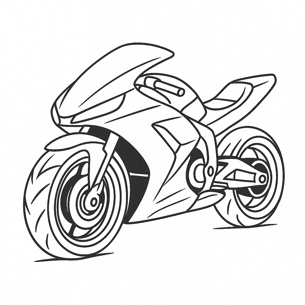 Futuristisches Motorrad Ausmalbild