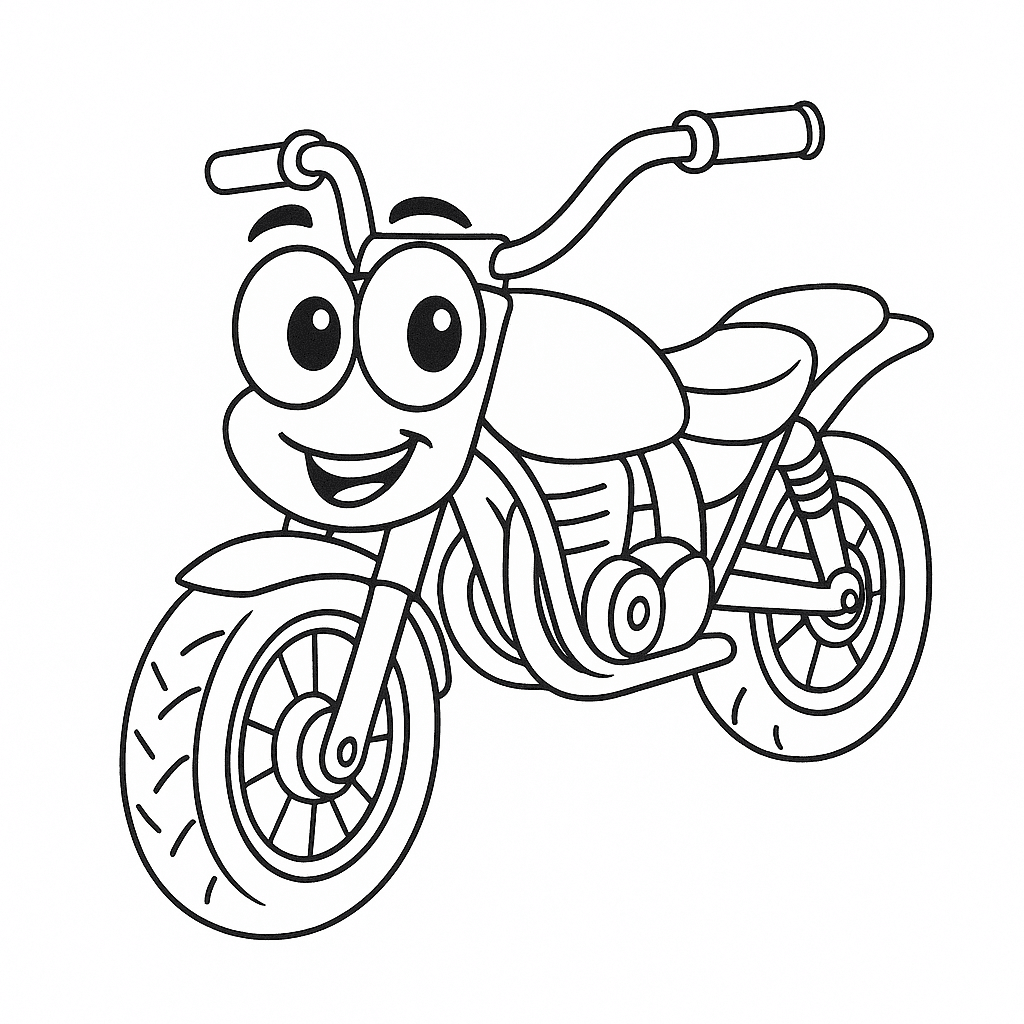 Glückliches Motorrad Ausmalbild