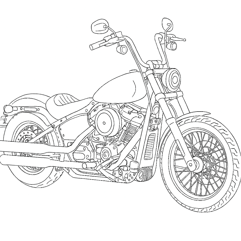 Harley-Davidson Motorrad Ausmalbild