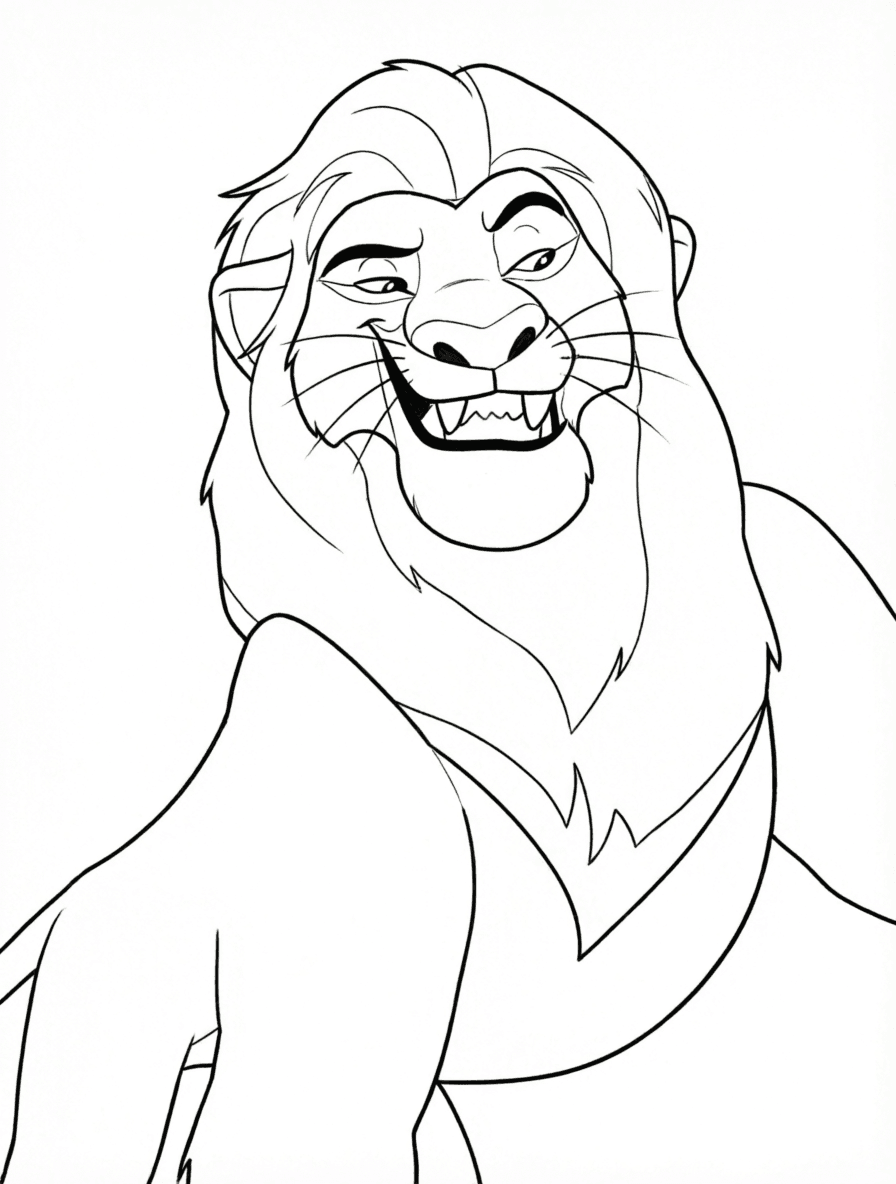 Fröhlicher Mufasa Ausmalbild