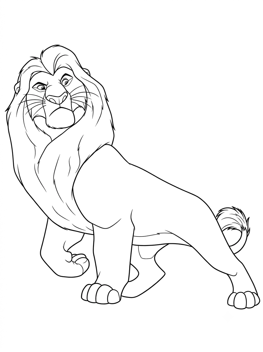 Misstrauischer Mufasa Ausmalbild