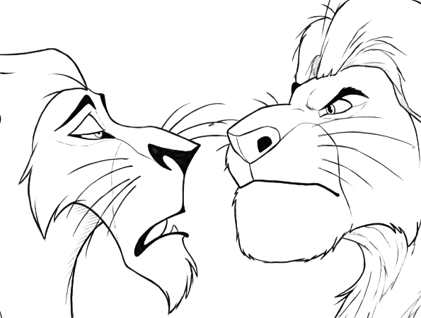 Mufasa und Scar Ausmalbild