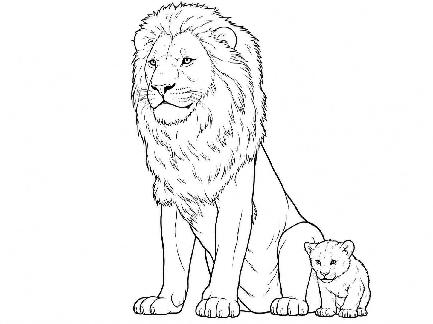Mufasa und Simba Film Ausmalbild