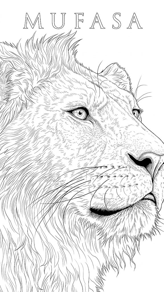 Realistischer Mufasa Ausmalbild