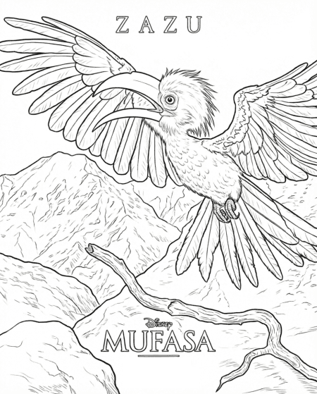 Zazu und Mufasa Film Ausmalbild