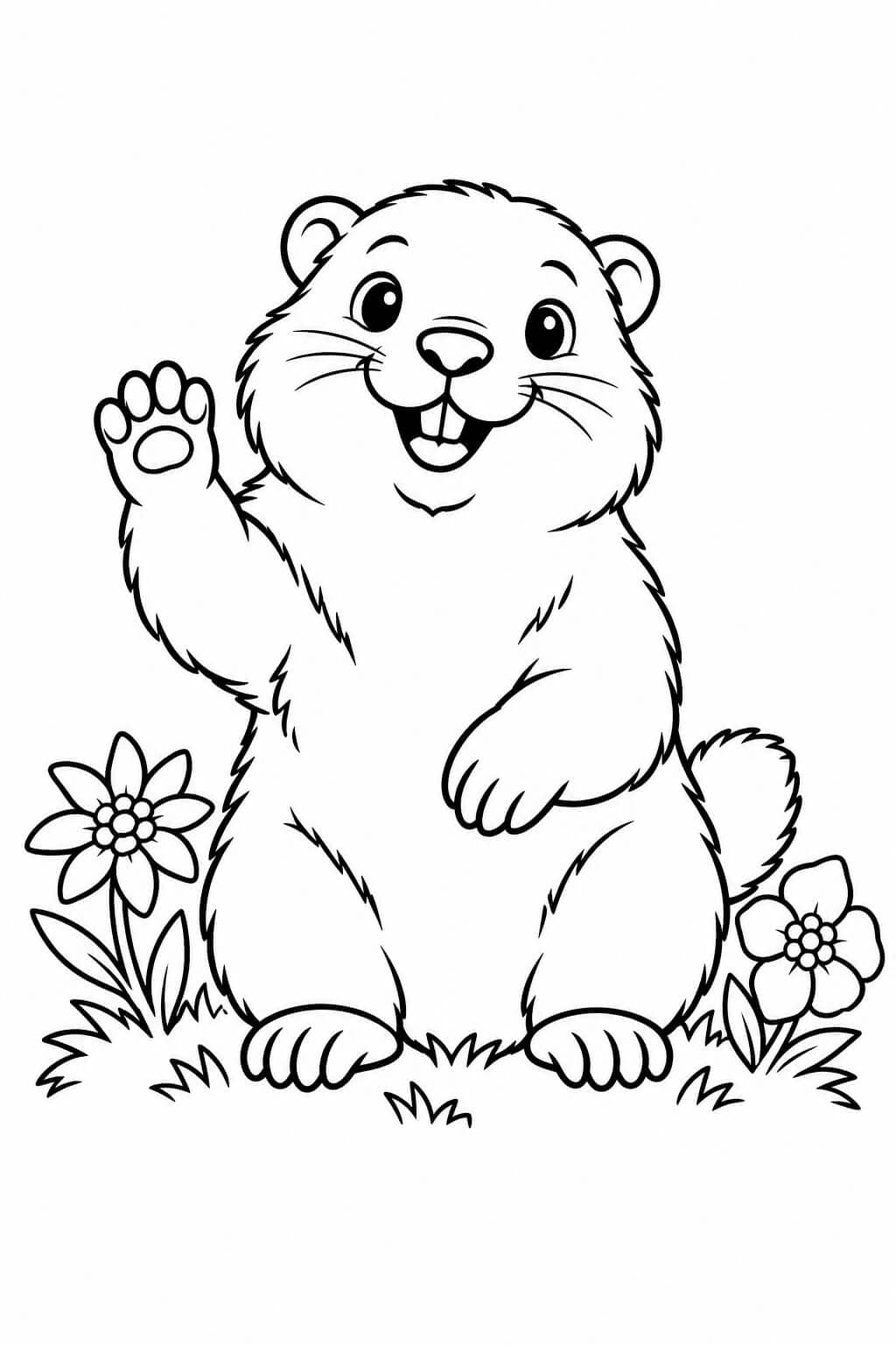 Murmeltier Ausmalbild für Kinder zum Ausdrucken