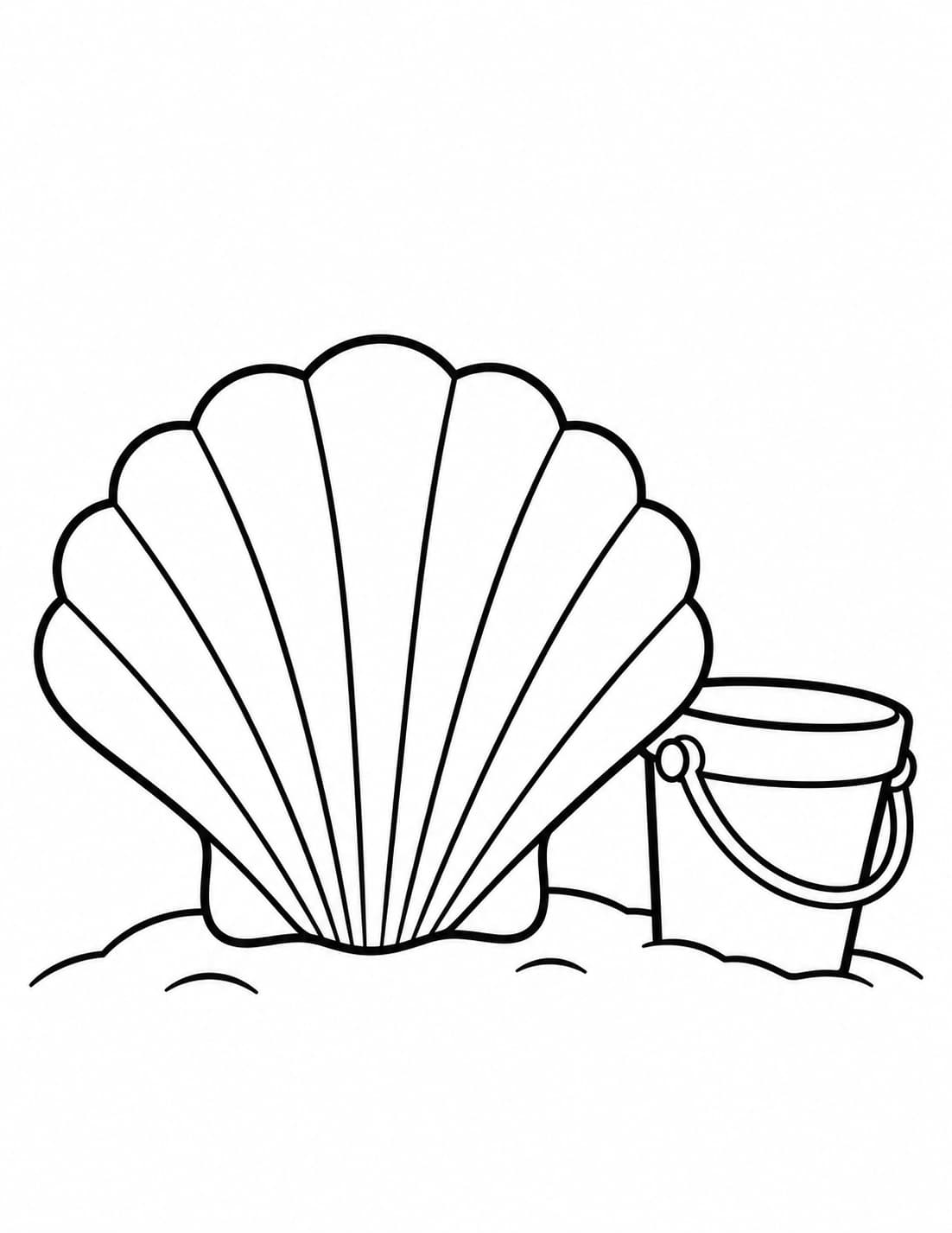 Muschel im Sand Ausmalbild zum Ausdrucken