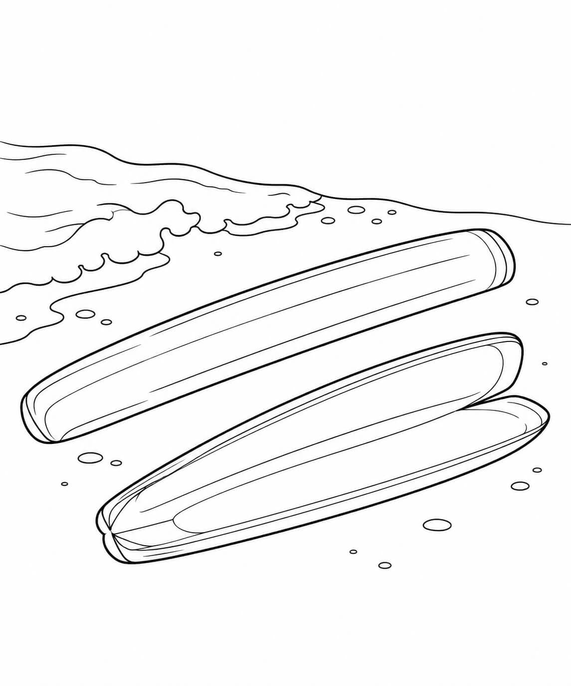 Schwertmuscheln am Wasser Ausmalbild zum Ausdrucken