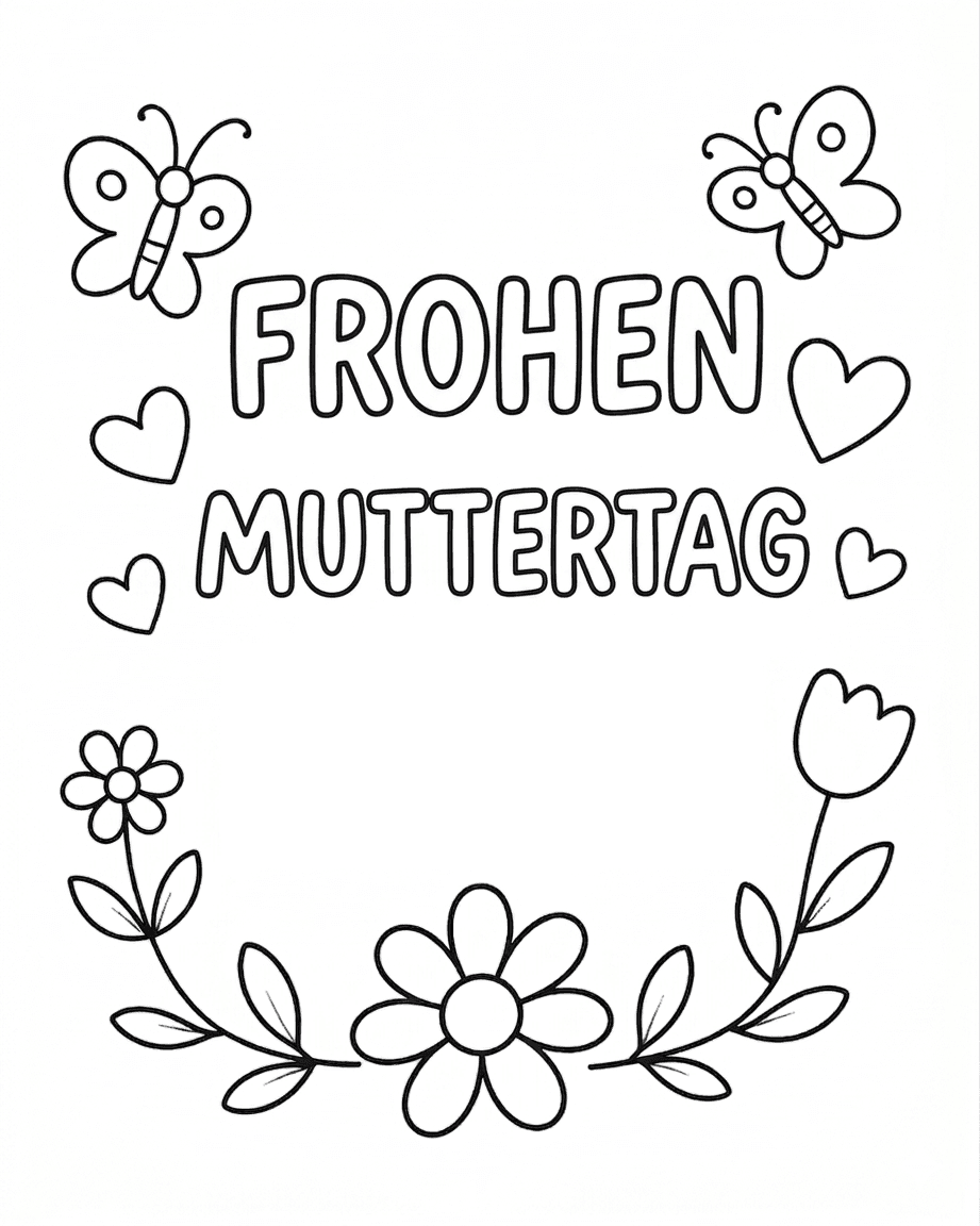 Froher Muttertag Ausmalbild