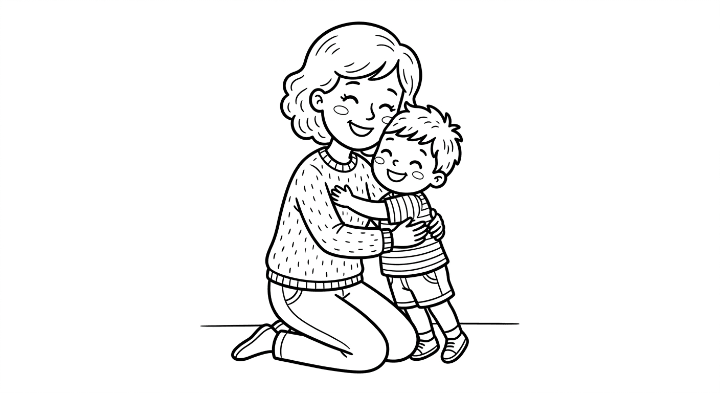 Mutter und Kind Ausmalbild