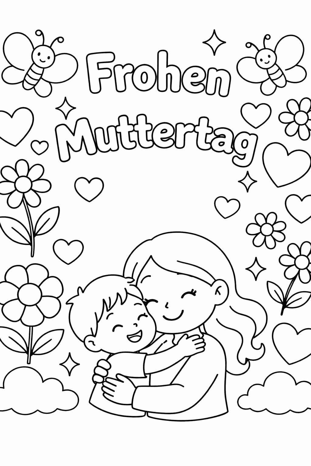 Muttertag Kinder Ausmalbild