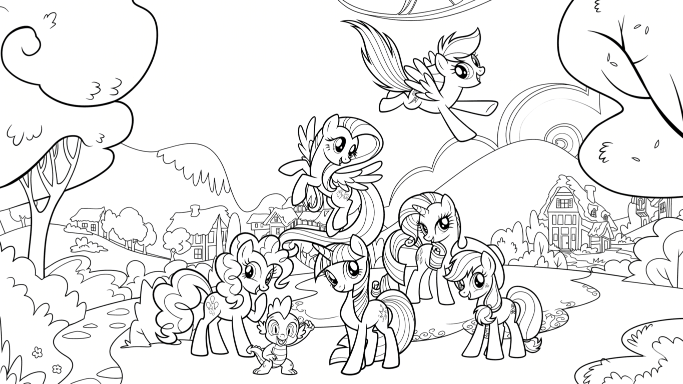 My Little Pony im Garten Ausmalbild