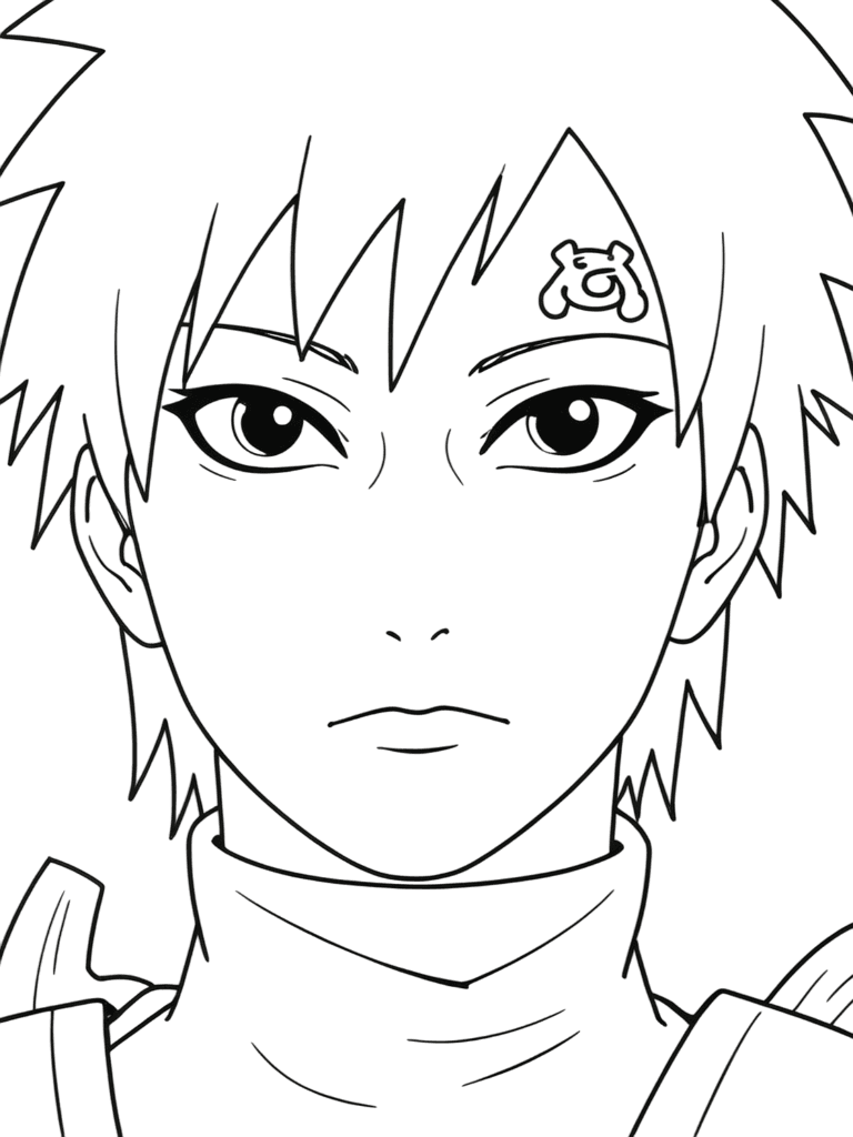 Gaara Porträt Ausmalbild