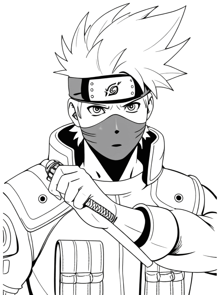 Kakashi mit Sharingan Ausmalbild