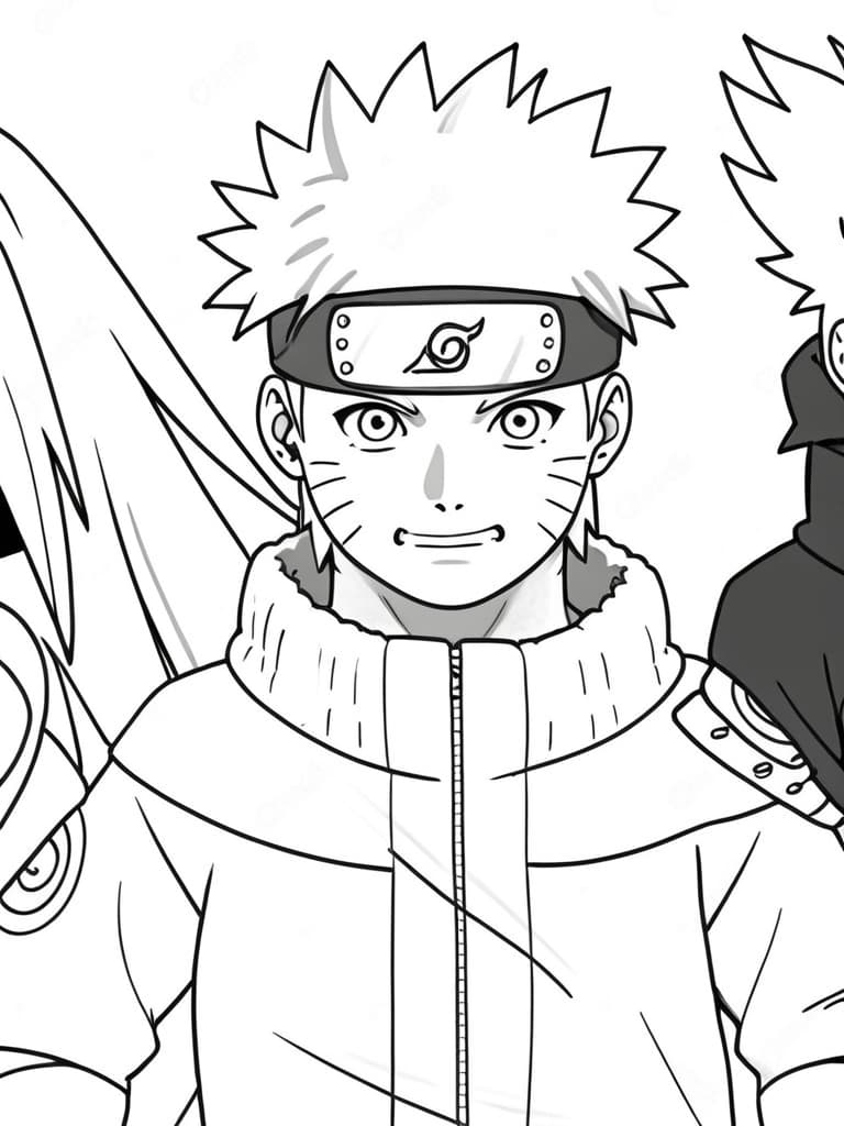 Naruto Uzumaki Kämpferpose Ausmalbild