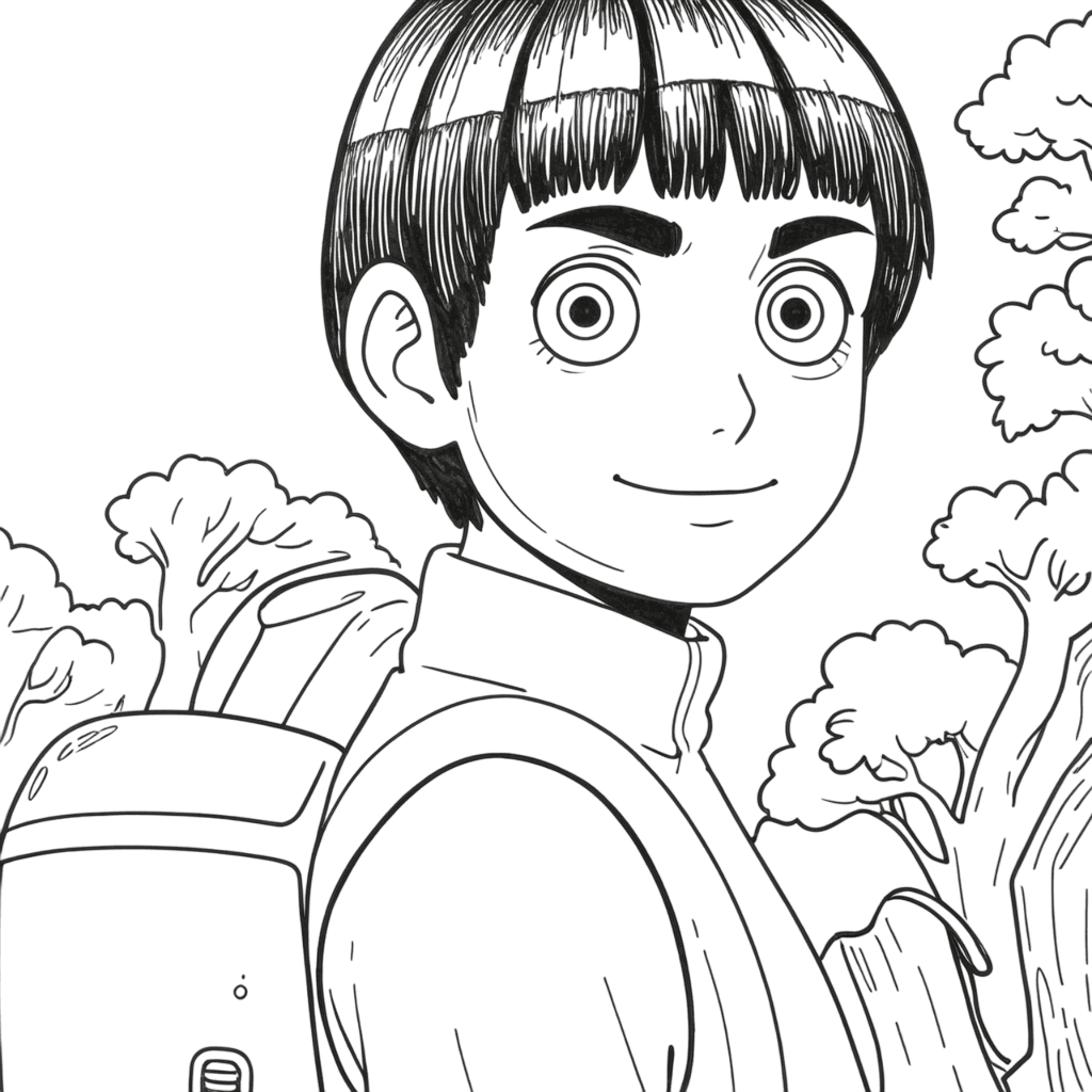 Rock Lee beim Training Ausmalbild
